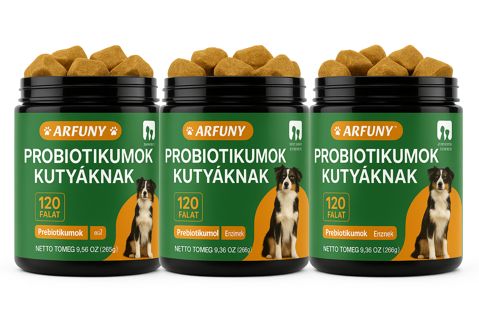 ARFUNY Probiotikus Kiegészítő Macskáknak és Kutyáknak – 8+ Élő Törzzsel és Probiotikummal